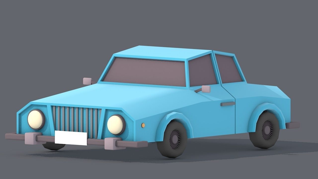 3d model car cartoon Low-poly 3D model_2