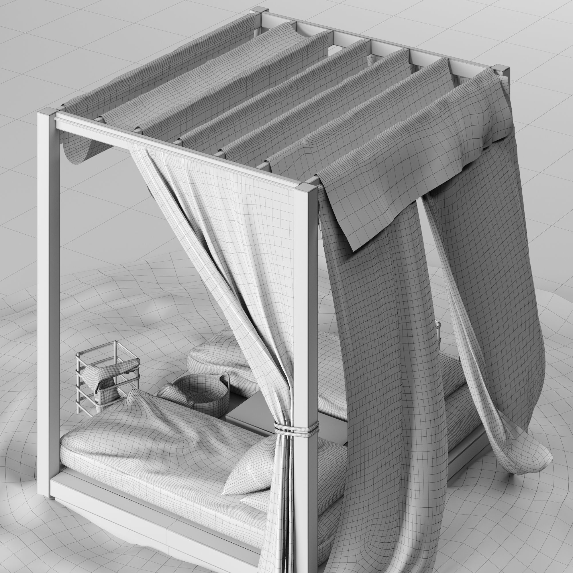 Beach lounge outdoor set 3 3D model_13