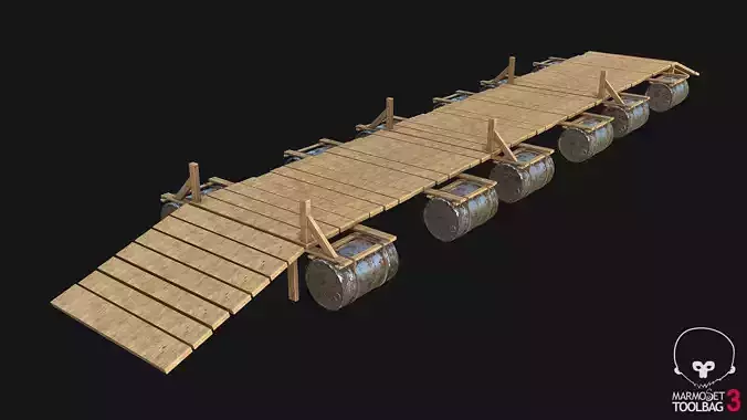 Wooden Bridge Game-ready PBR