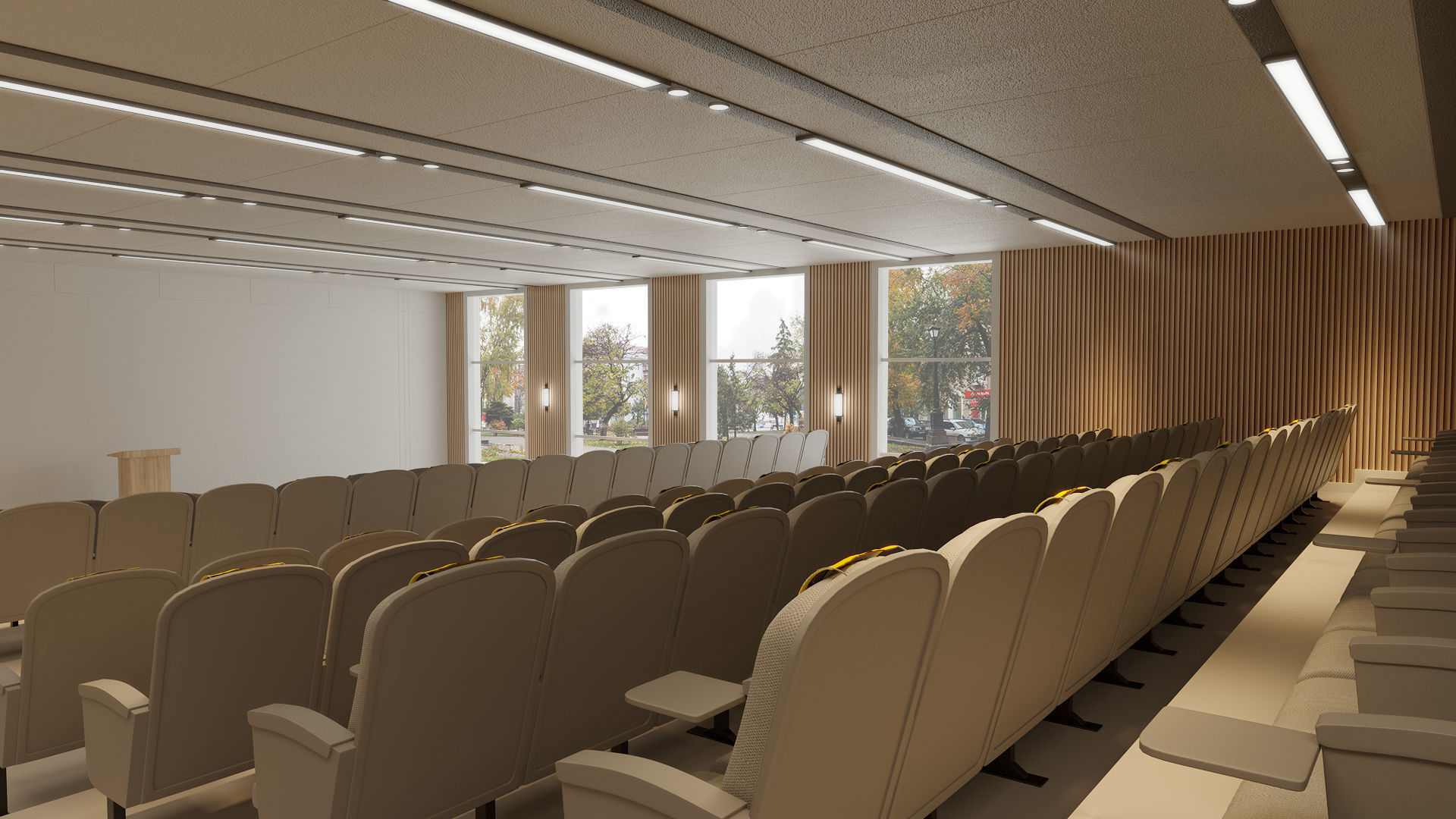 Conference 3D Model auditorium with number of seats 3D model_4