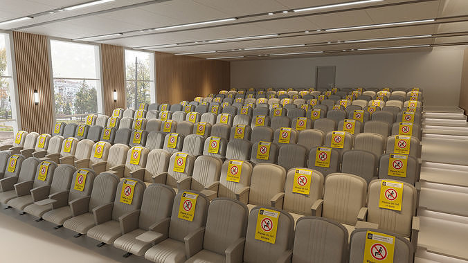 Conference 3D Model auditorium with number of seats 3D model