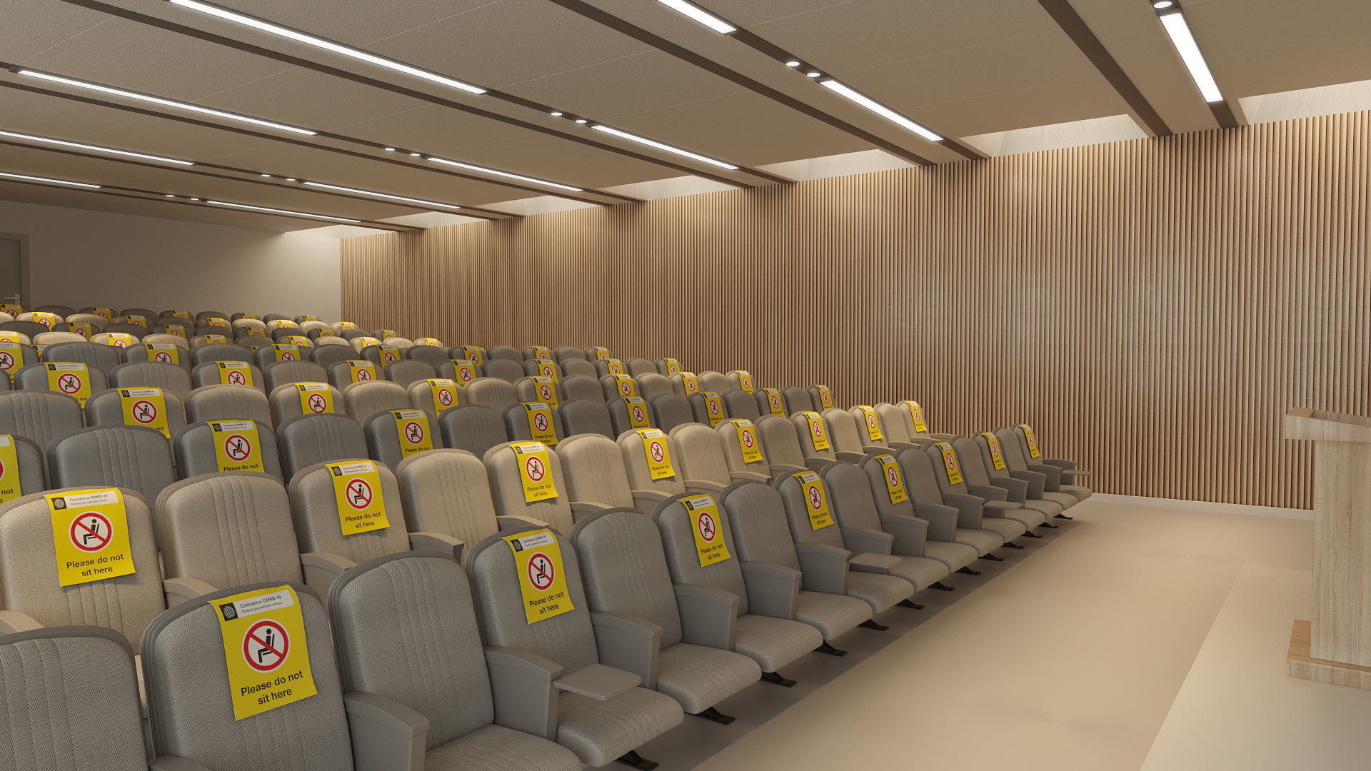 Conference 3D Model auditorium with number of seats 3D model_1