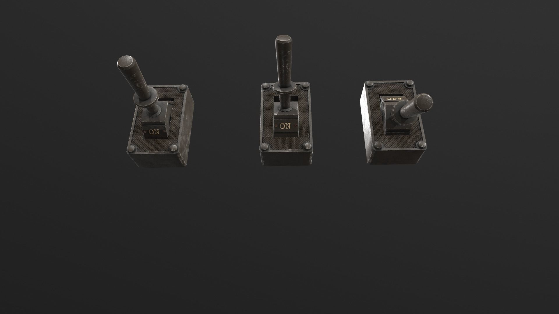 Industrial Power On - Off Switch 1 Low-poly 3D model_6