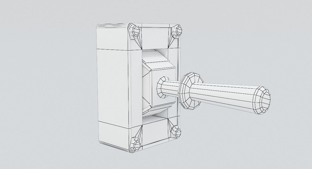 Industrial Power On - Off Switch 1 Low-poly 3D model_9
