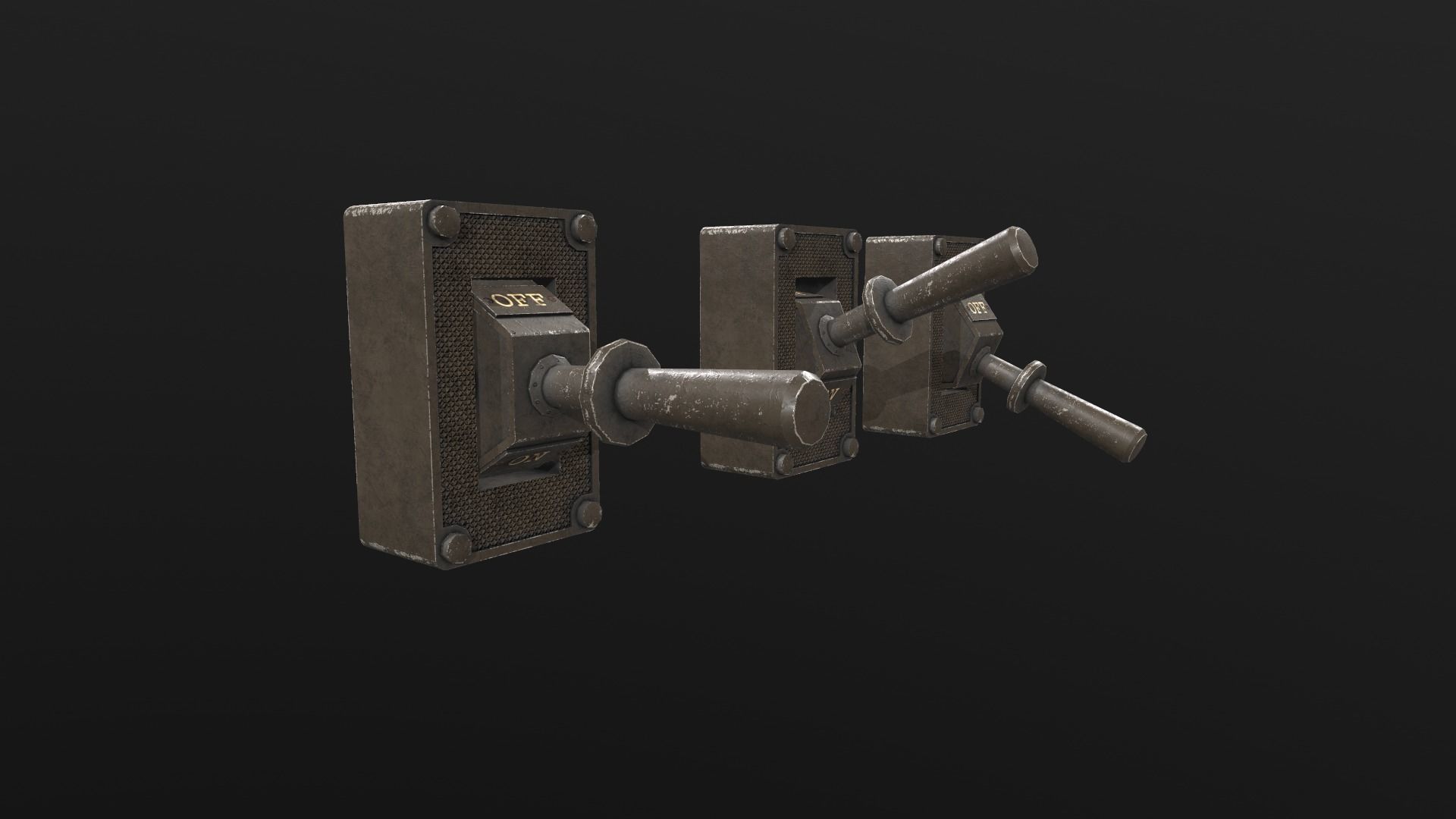 Industrial Power On - Off Switch 1 Low-poly 3D model_4