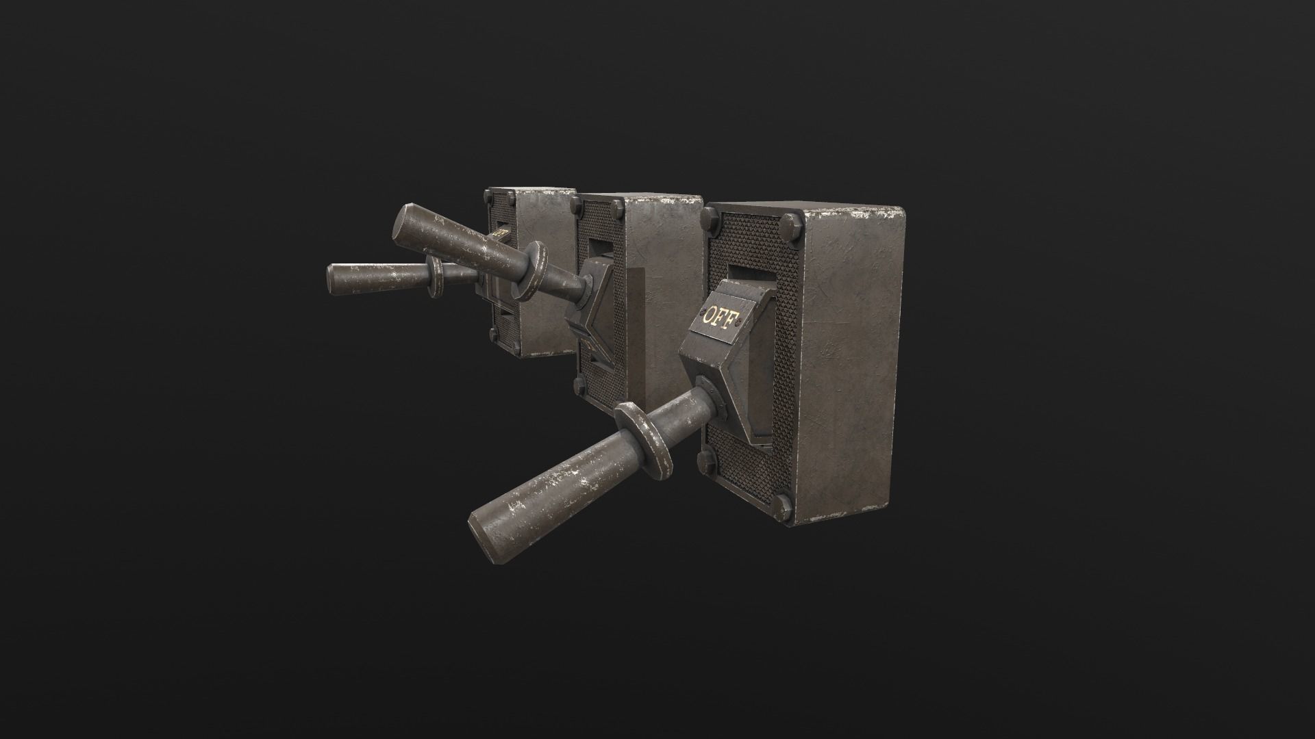 Industrial Power On - Off Switch 1 Low-poly 3D model_5