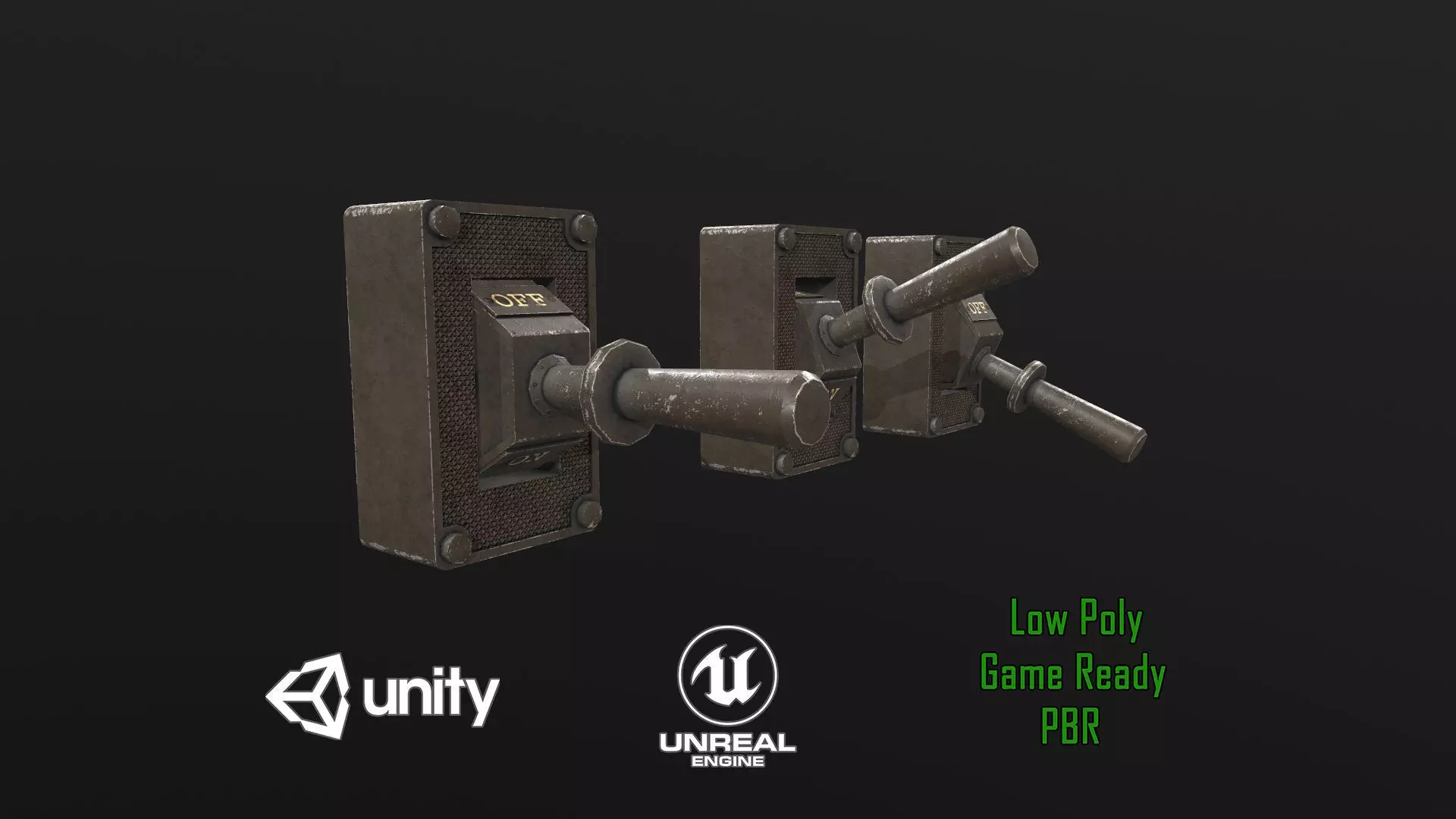 Industrial Power On - Off Switch 1 Low-poly 3D model_0