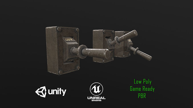 Industrial Power On - Off Switch 1 Low-poly 3D model