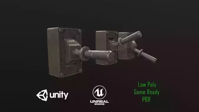 Industrial Power On - Off Switch 1 Low-poly 3D model