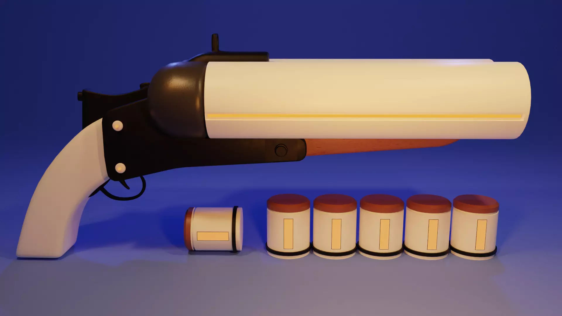Sci-fi Double Barreled Shotgun Free 3D model
