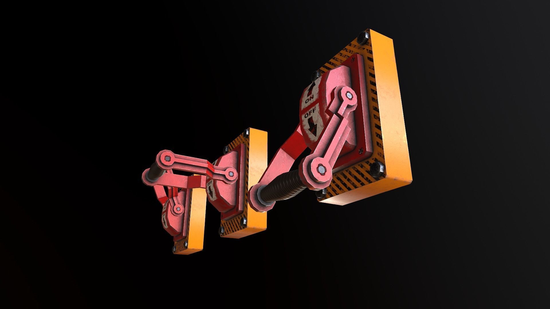 Industrial Power On - Off Switch2 Low-poly 3D model_5