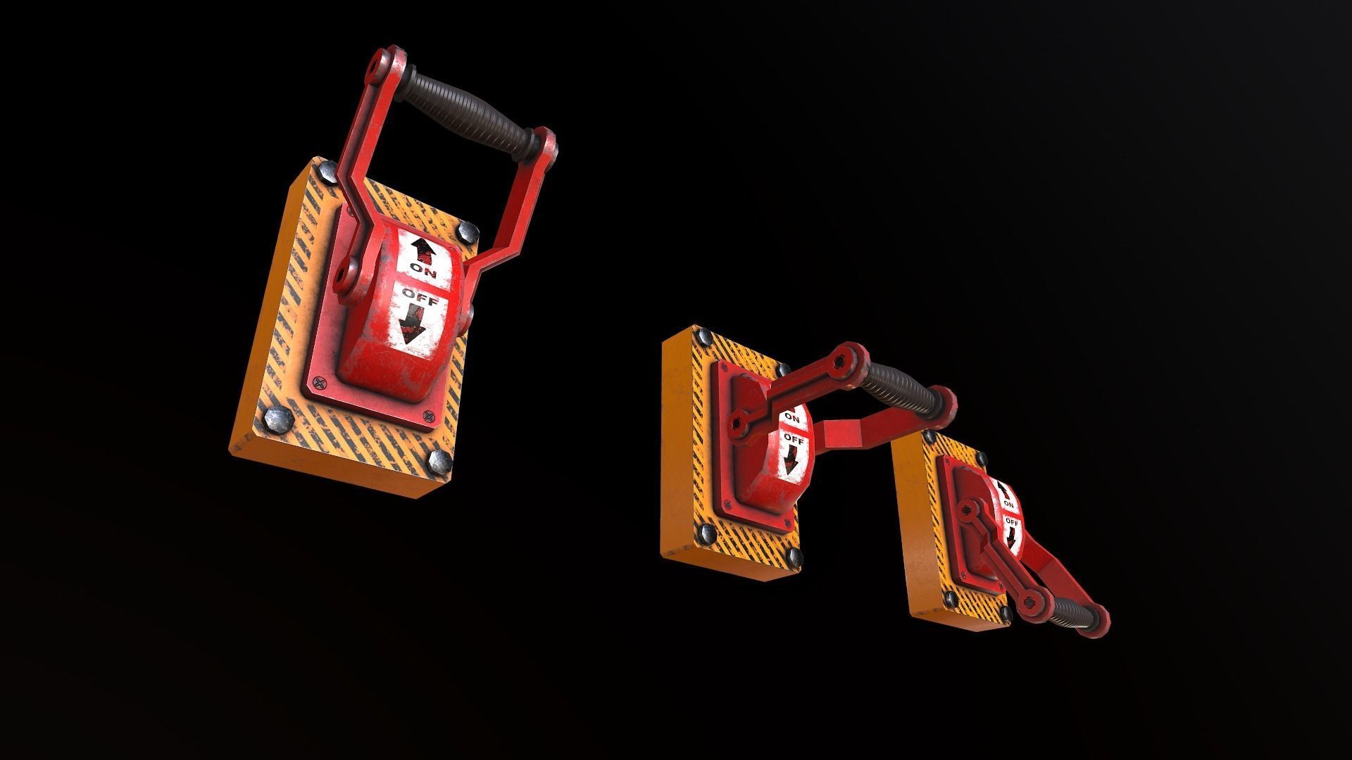 Industrial Power On - Off Switch2 Low-poly 3D model_3