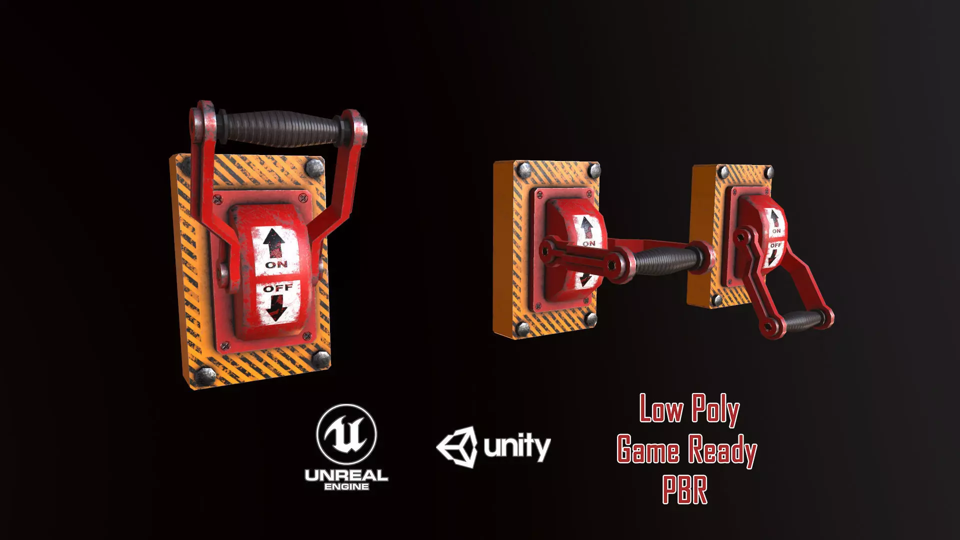 Industrial Power On - Off Switch2 Low-poly 3D model_0