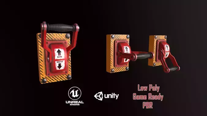 Industrial Power On - Off Switch2 Low-poly 3D model