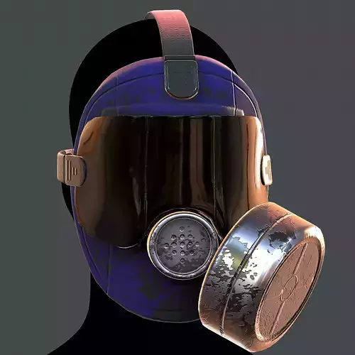 Gas mask helmet 3d model scifi Low-poly Low-poly 3D model
