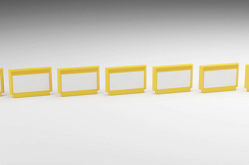 Video Game Cartridge Famicom Low-poly 3D model_12