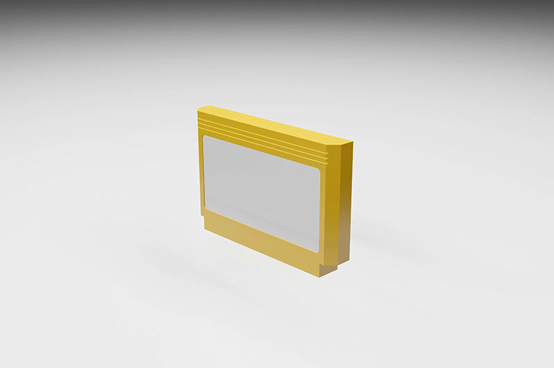 Video Game Cartridge Famicom Low-poly 3D model_27