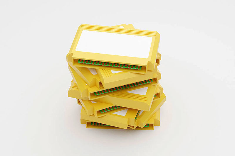 Video Game Cartridge Famicom Low-poly 3D model_9