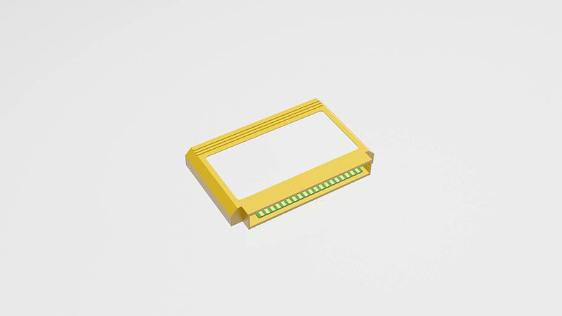 Video Game Cartridge Famicom Low-poly 3D model_2