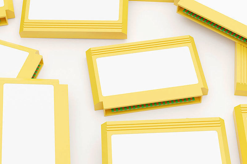 Video Game Cartridge Famicom Low-poly 3D model_8