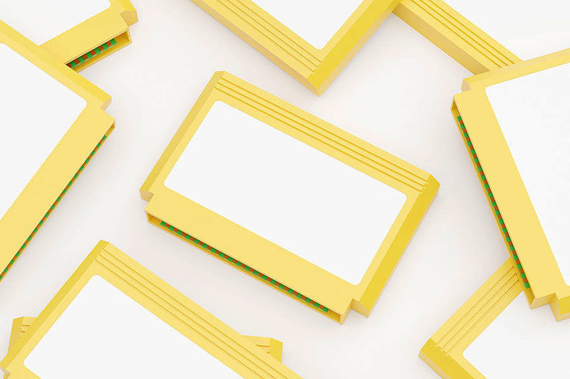 Video Game Cartridge Famicom Low-poly 3D model_7
