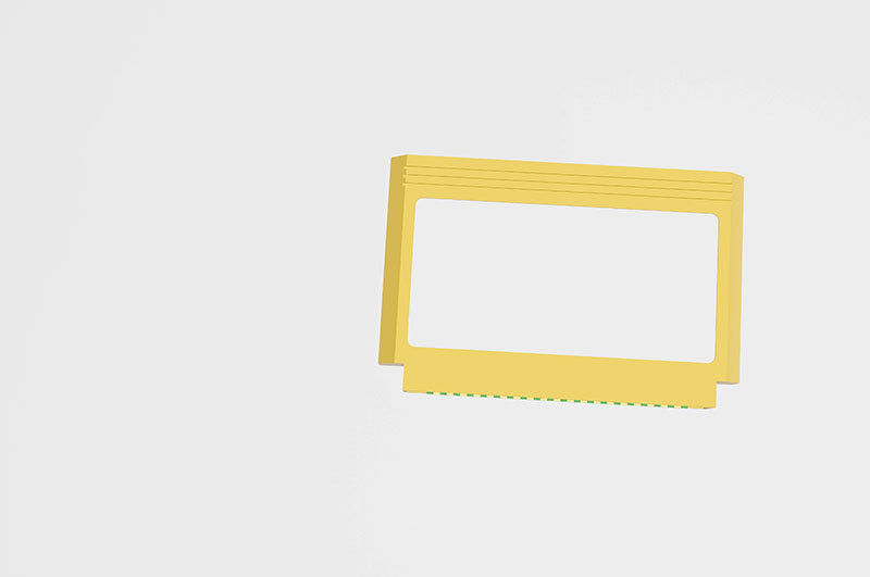 Video Game Cartridge Famicom Low-poly 3D model_22
