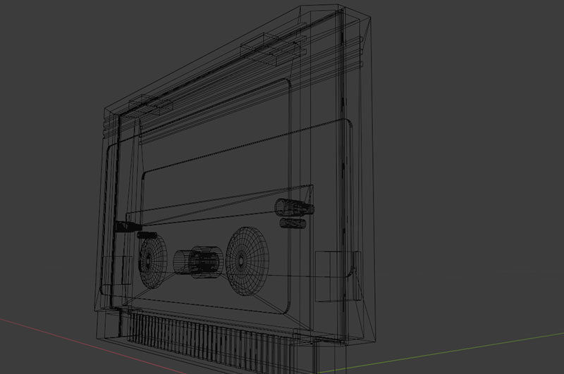 Video Game Cartridge Famicom Low-poly 3D model_20