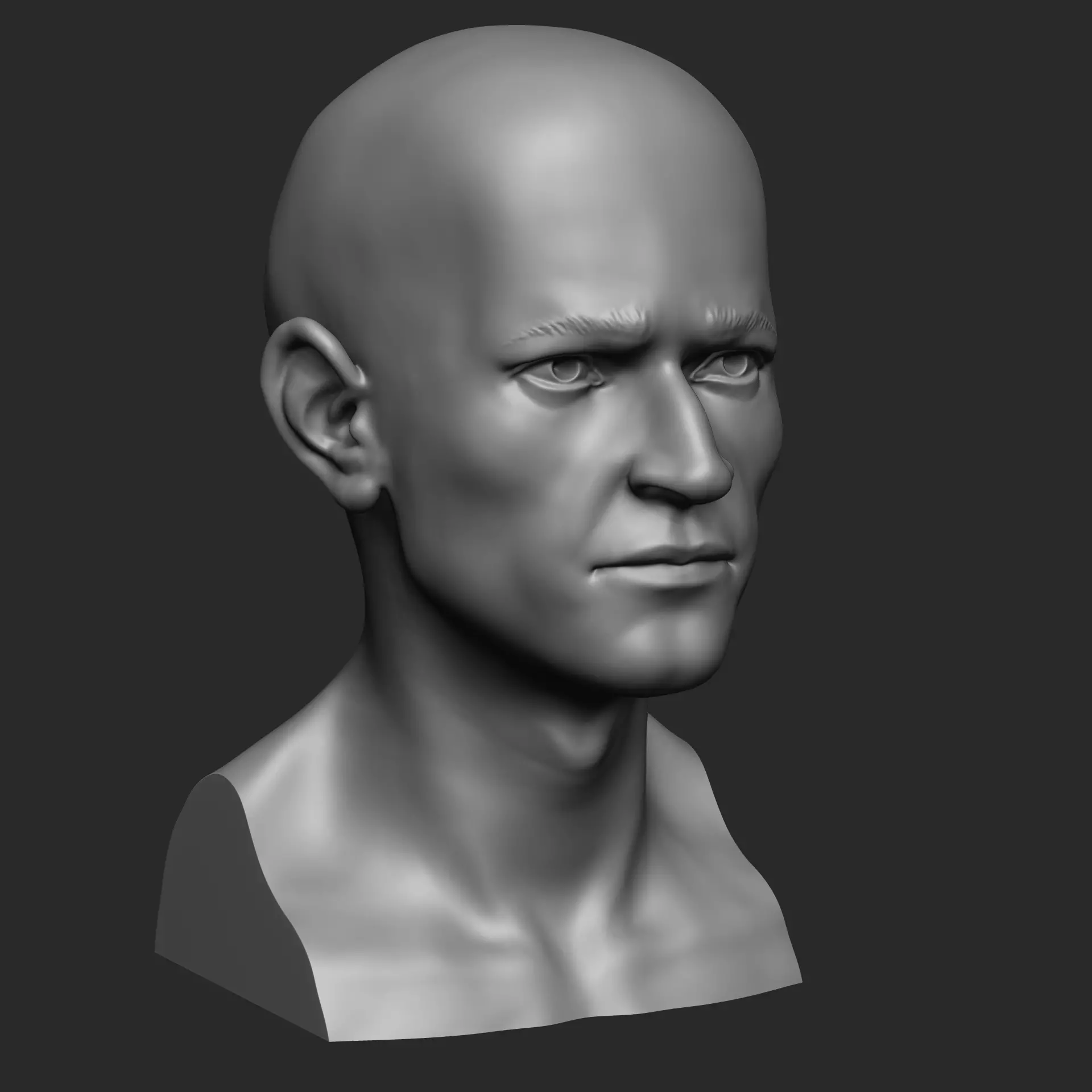 Man Bust 3D print model_0