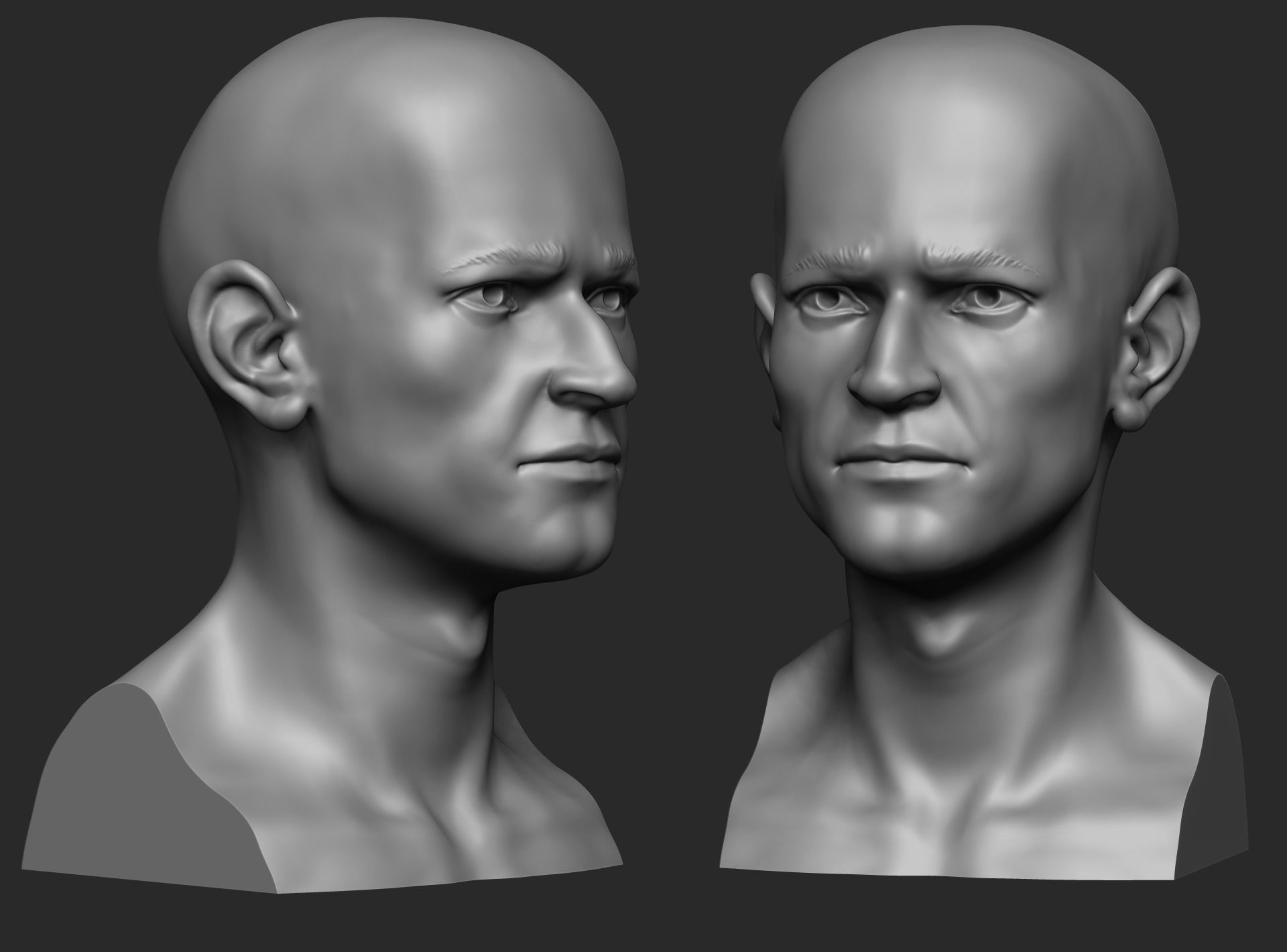 Man Bust 3D print model_2