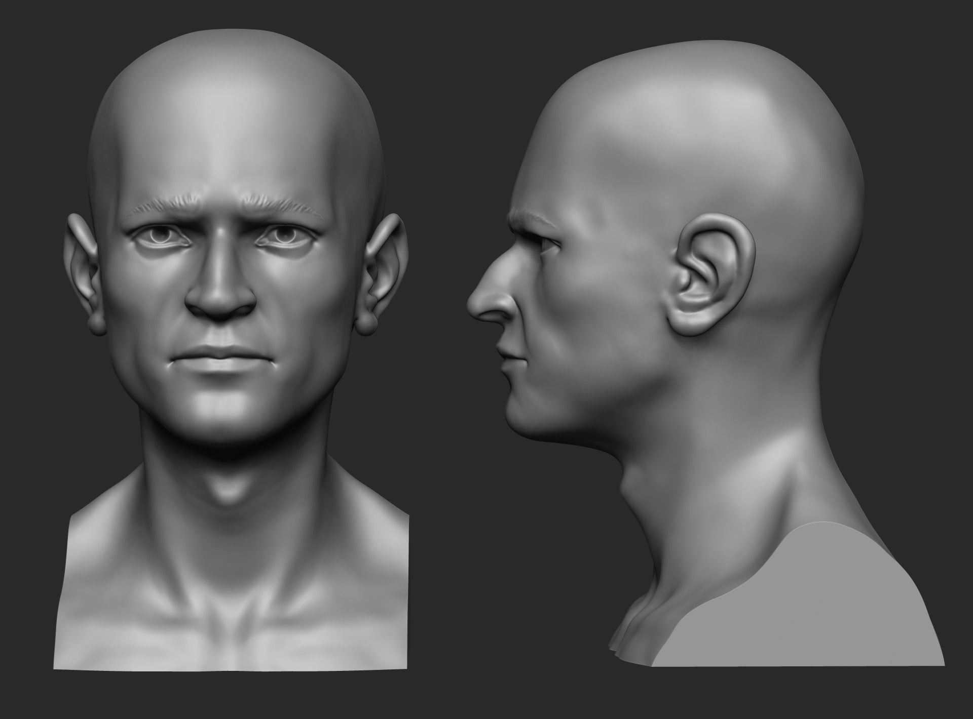 Man Bust 3D print model_1
