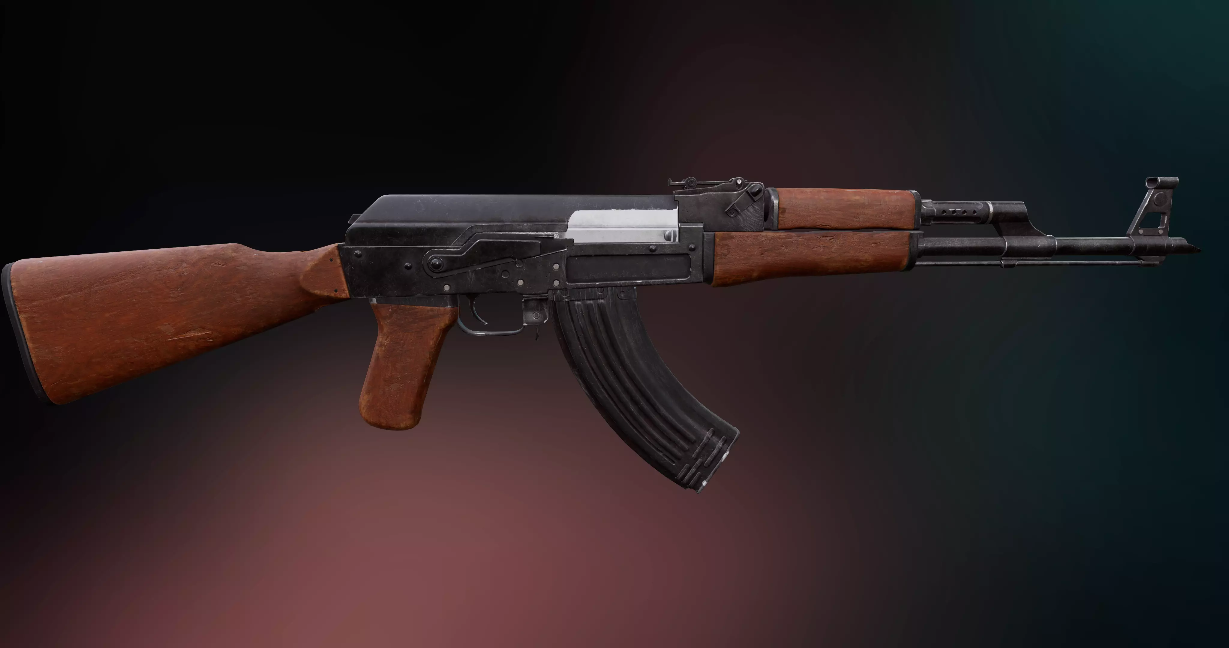 AK 47 Low-poly 3D model_0