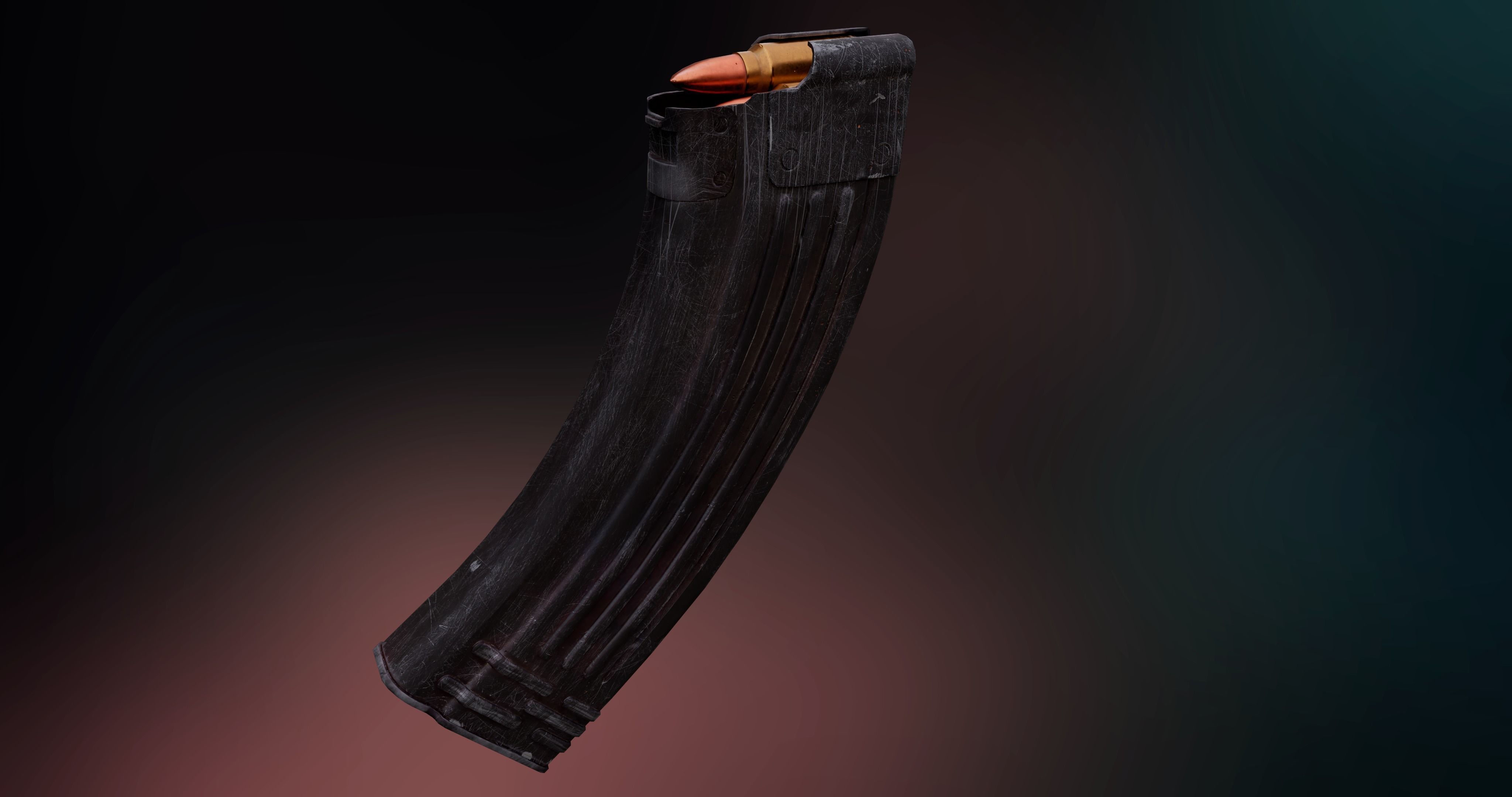 AK 47 Low-poly 3D model_9