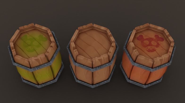 PolyPack RPG Barrels Low-poly 3D model_2