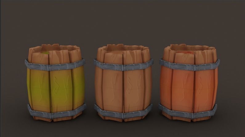 PolyPack RPG Barrels Low-poly 3D model_3