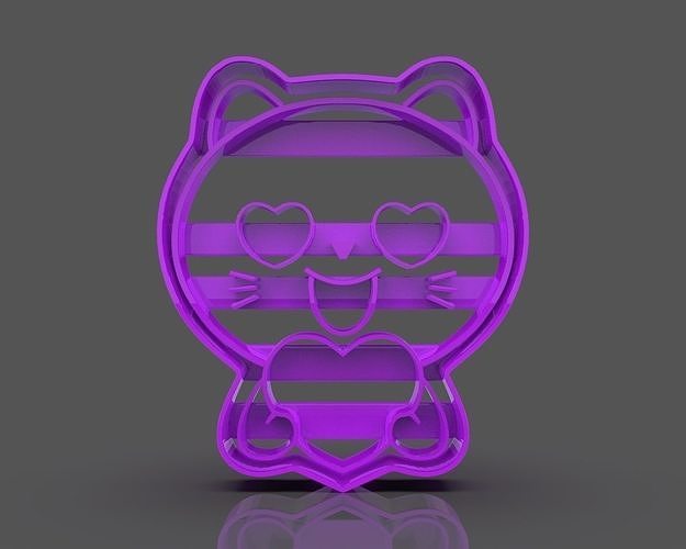 Cat in Love Cookie Cutter 3D print model