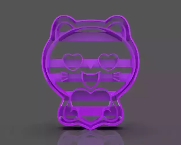 Cat in Love Cookie Cutter 3D print model