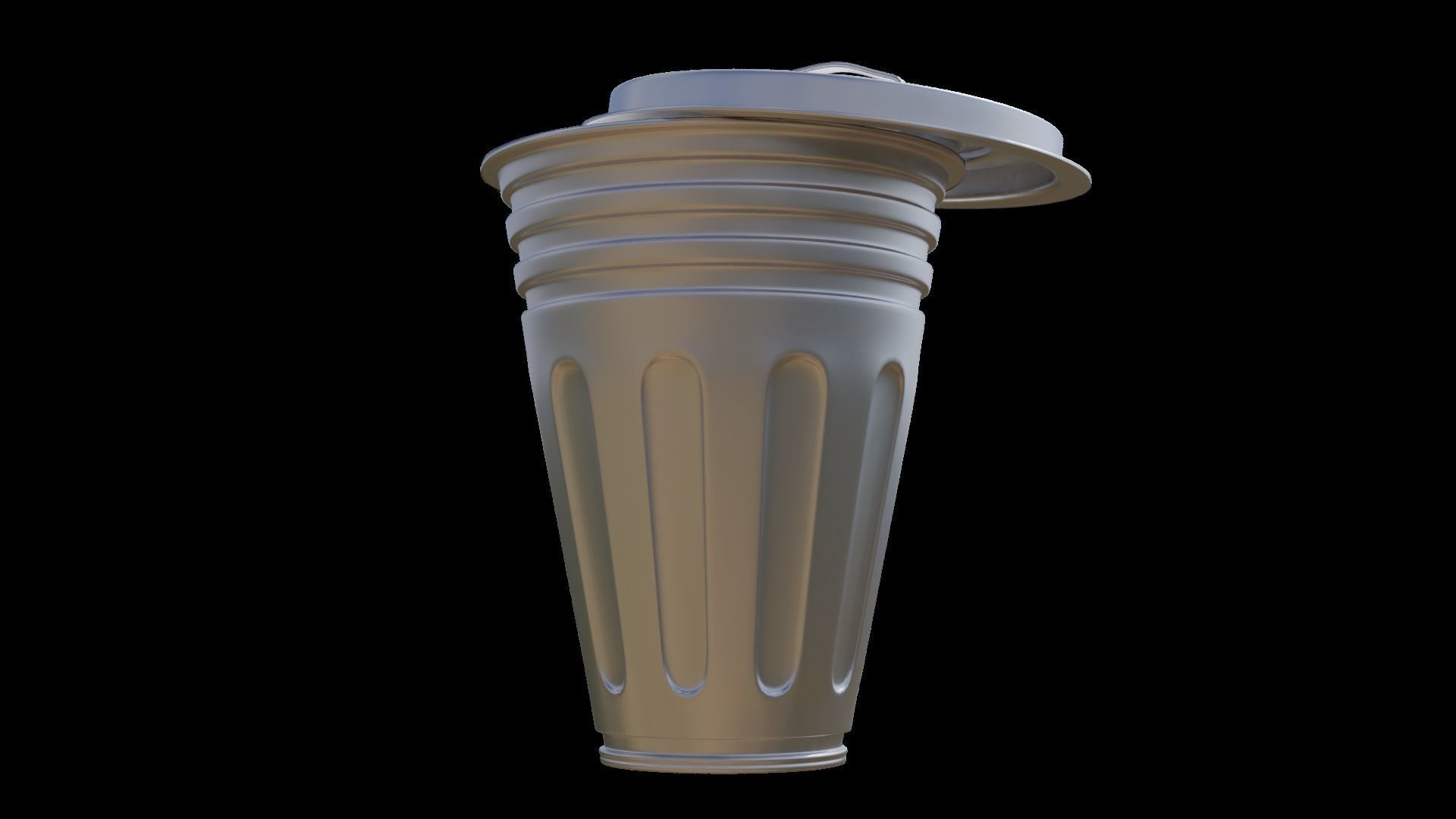 Dustbin metal canister 3D model_2