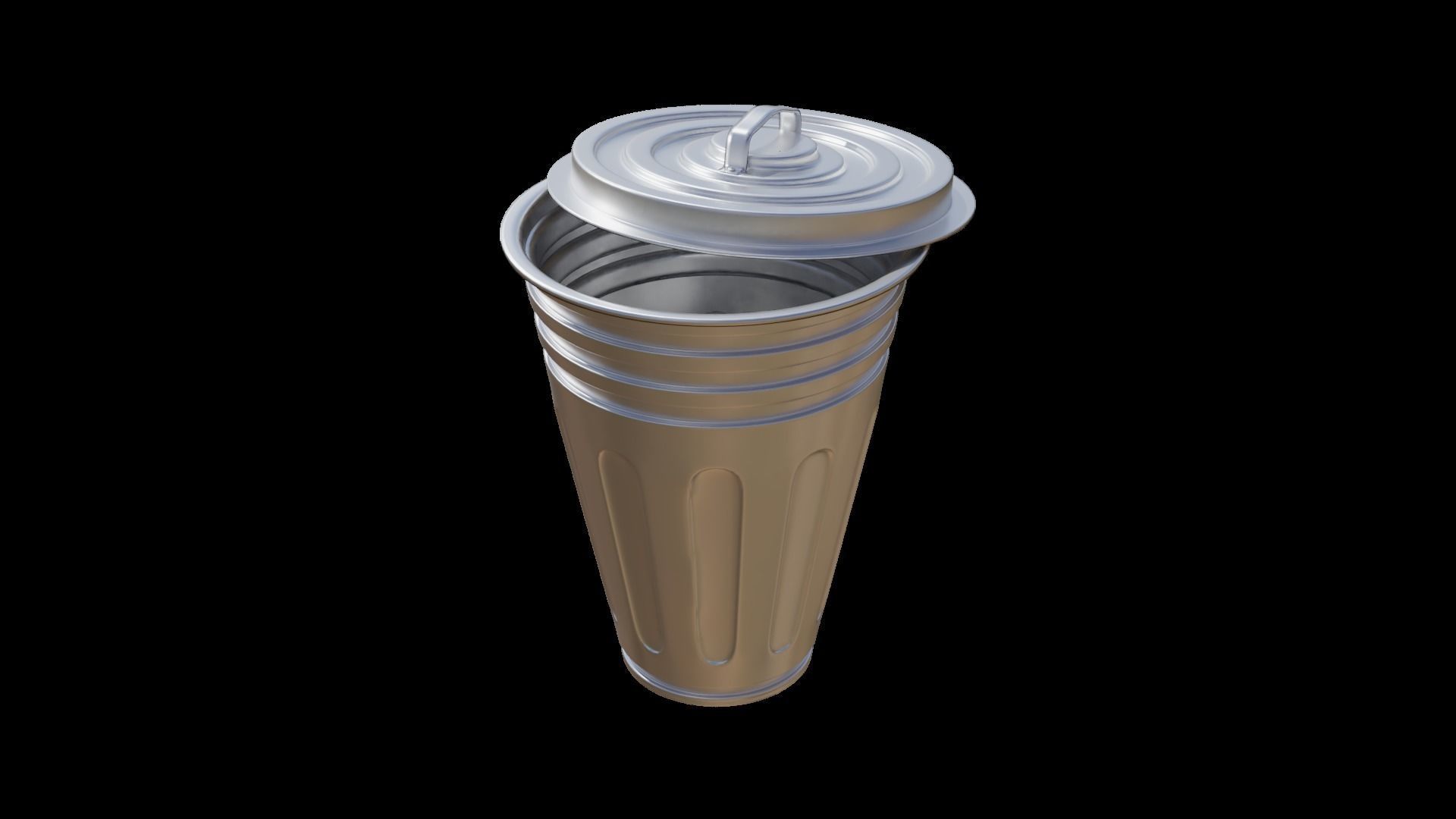 Dustbin metal canister 3D model_3