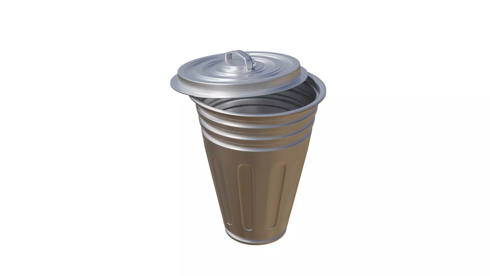 Dustbin metal canister 3D model_0