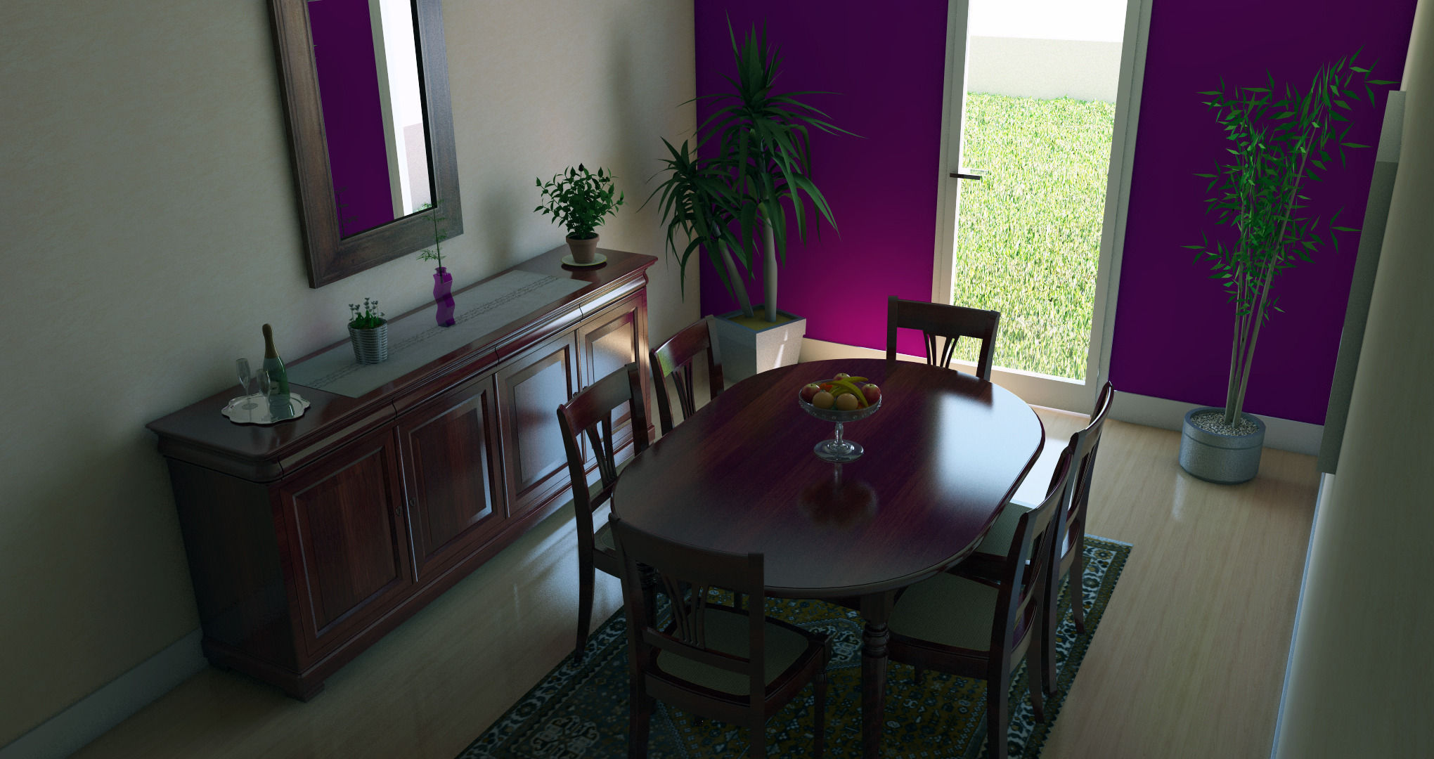 dining room set 3D model_2