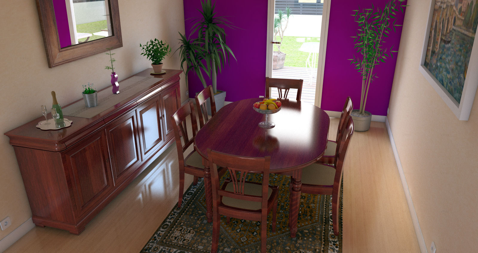 dining room set 3D model_1