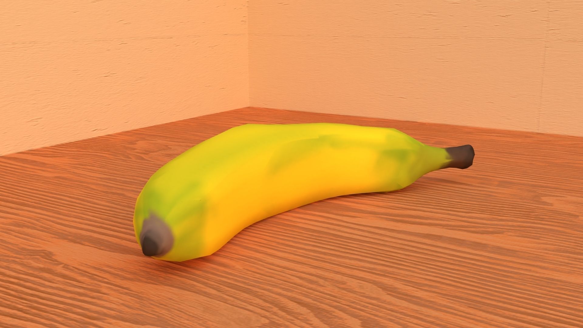 Low-Poly Banana Free 3D model_1