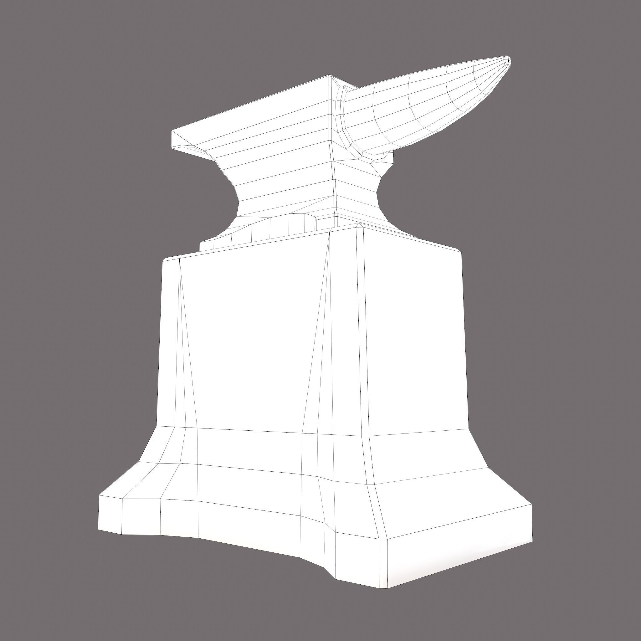  Medieval Blacksmith Large Anvil  Low-poly 3D model_22