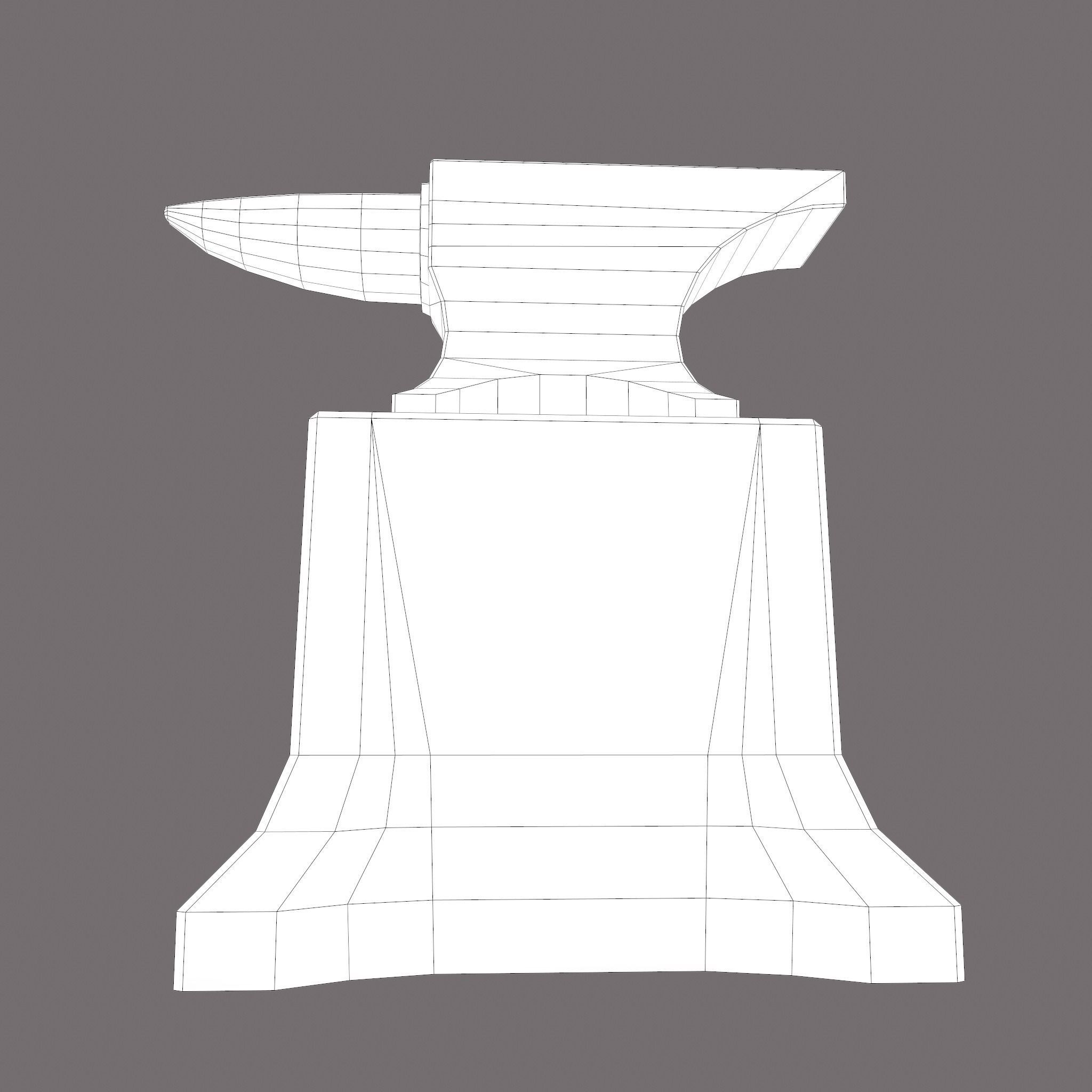  Medieval Blacksmith Large Anvil  Low-poly 3D model_25