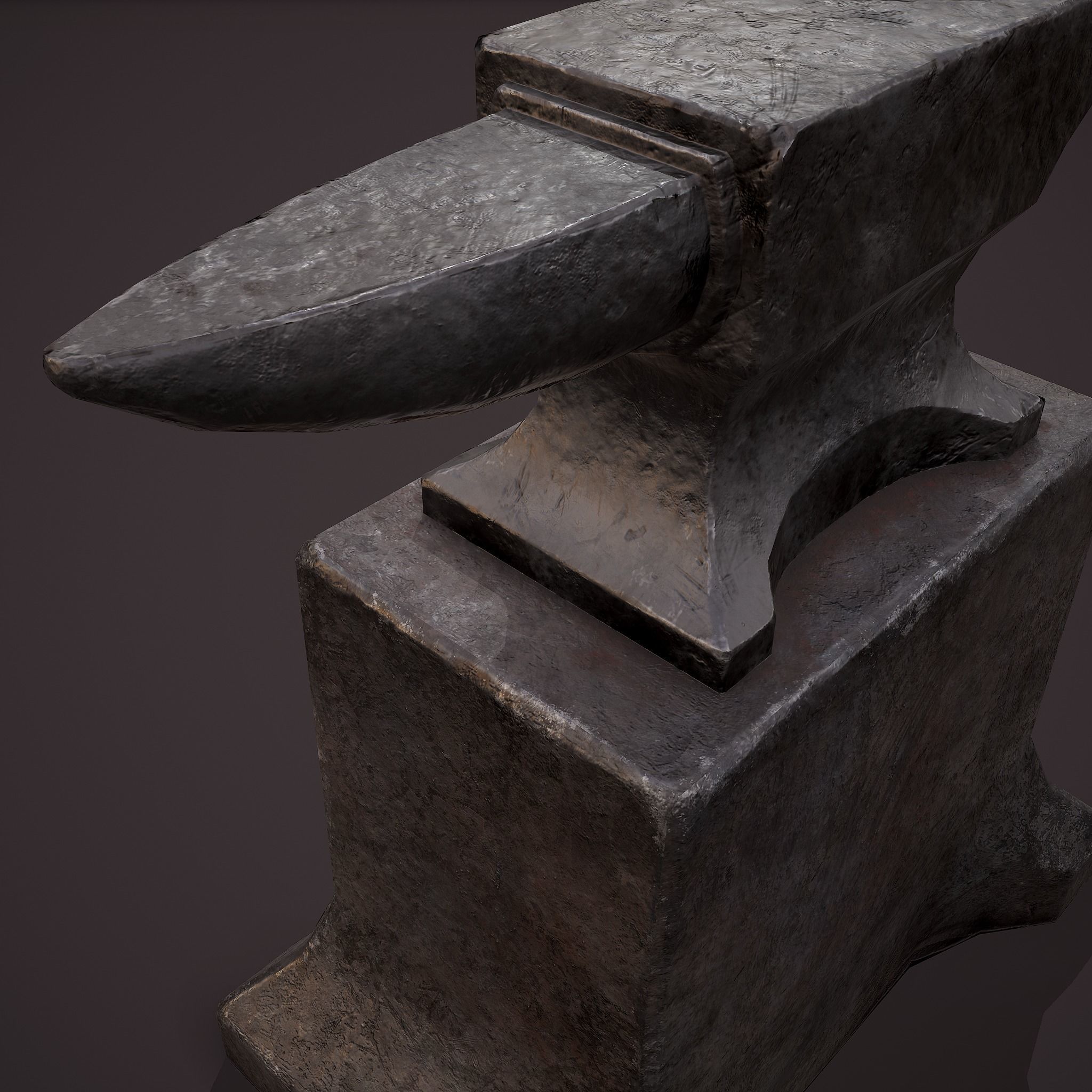  Medieval Blacksmith Large Anvil  Low-poly 3D model_11