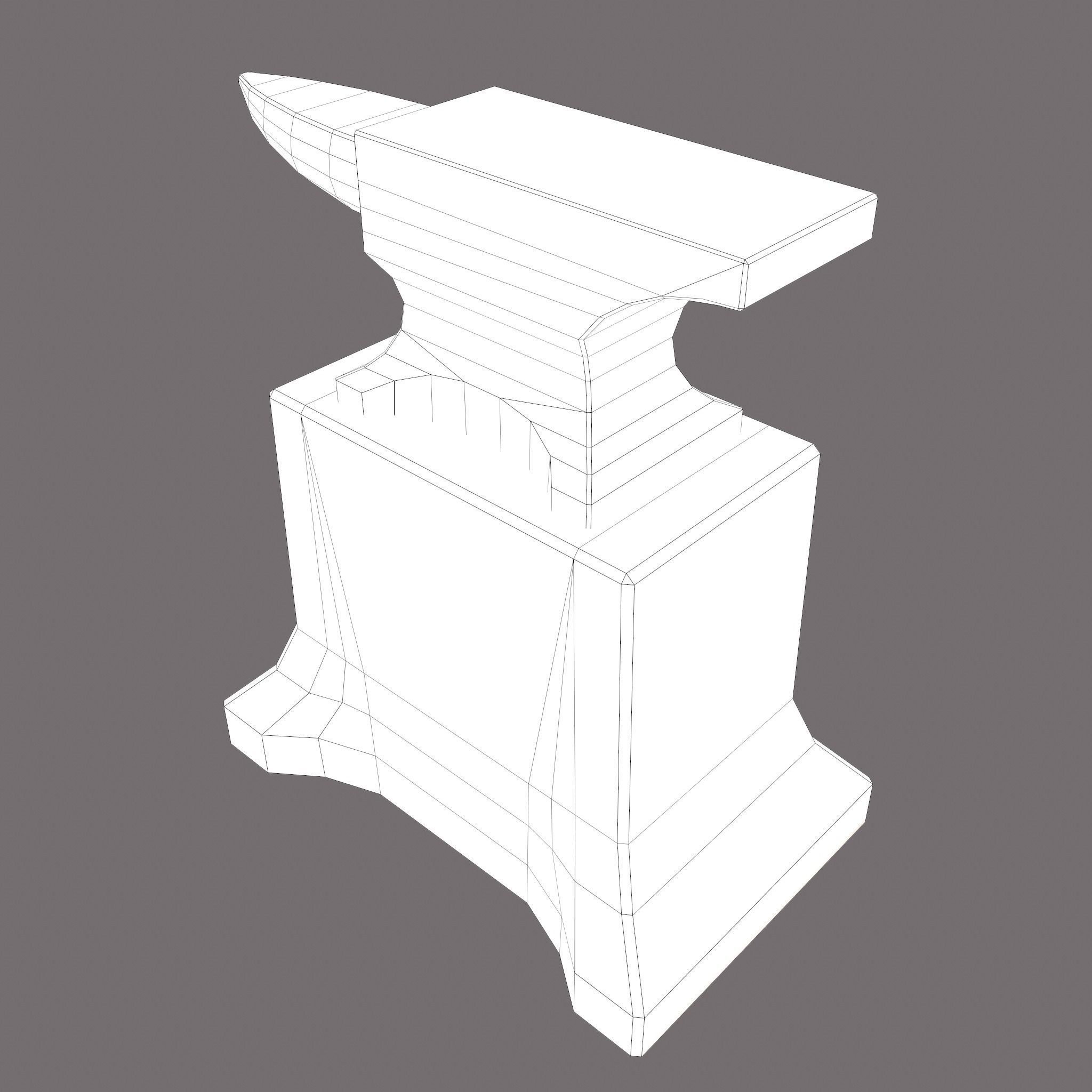  Medieval Blacksmith Large Anvil  Low-poly 3D model_26