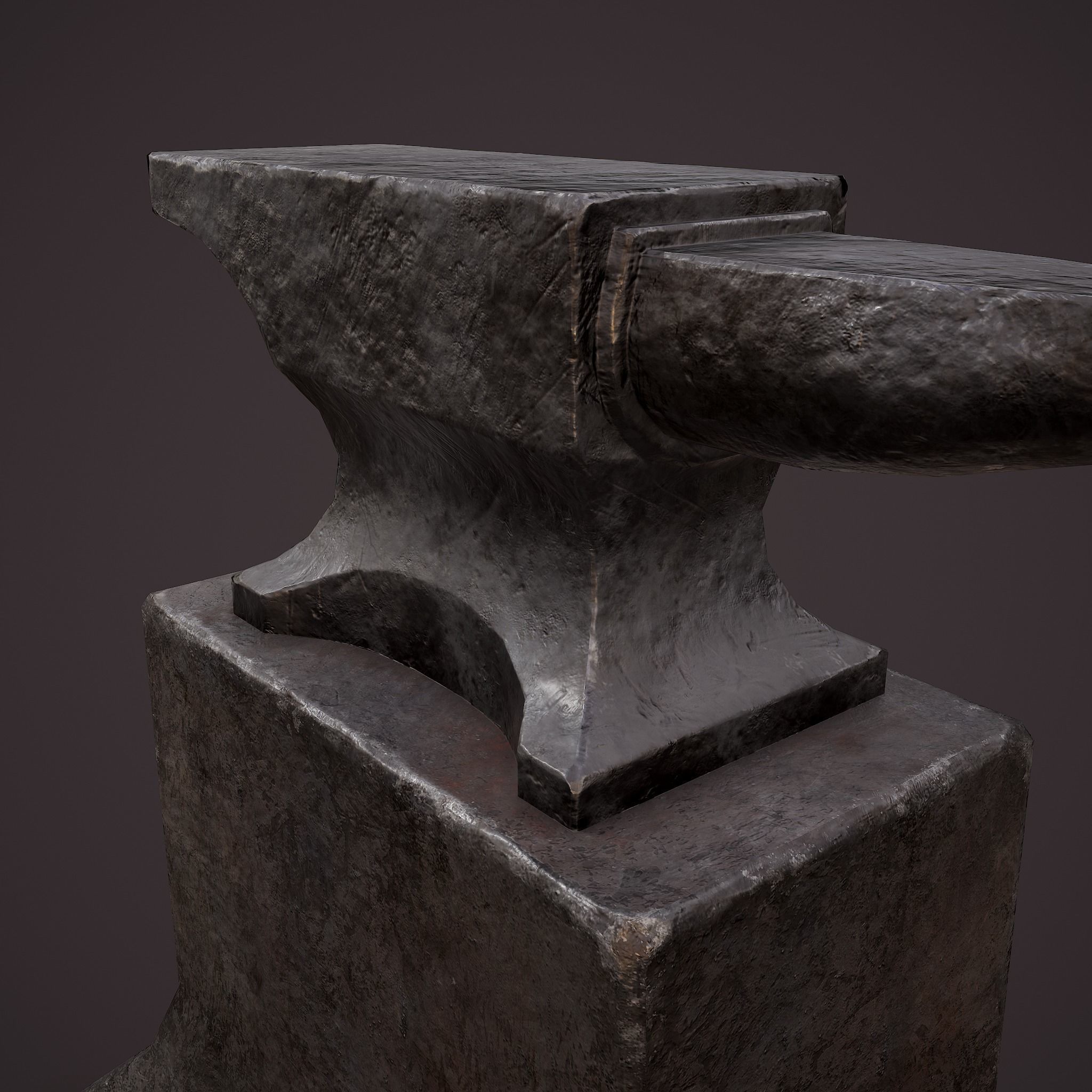 Medieval Blacksmith Large Anvil  Low-poly 3D model_14
