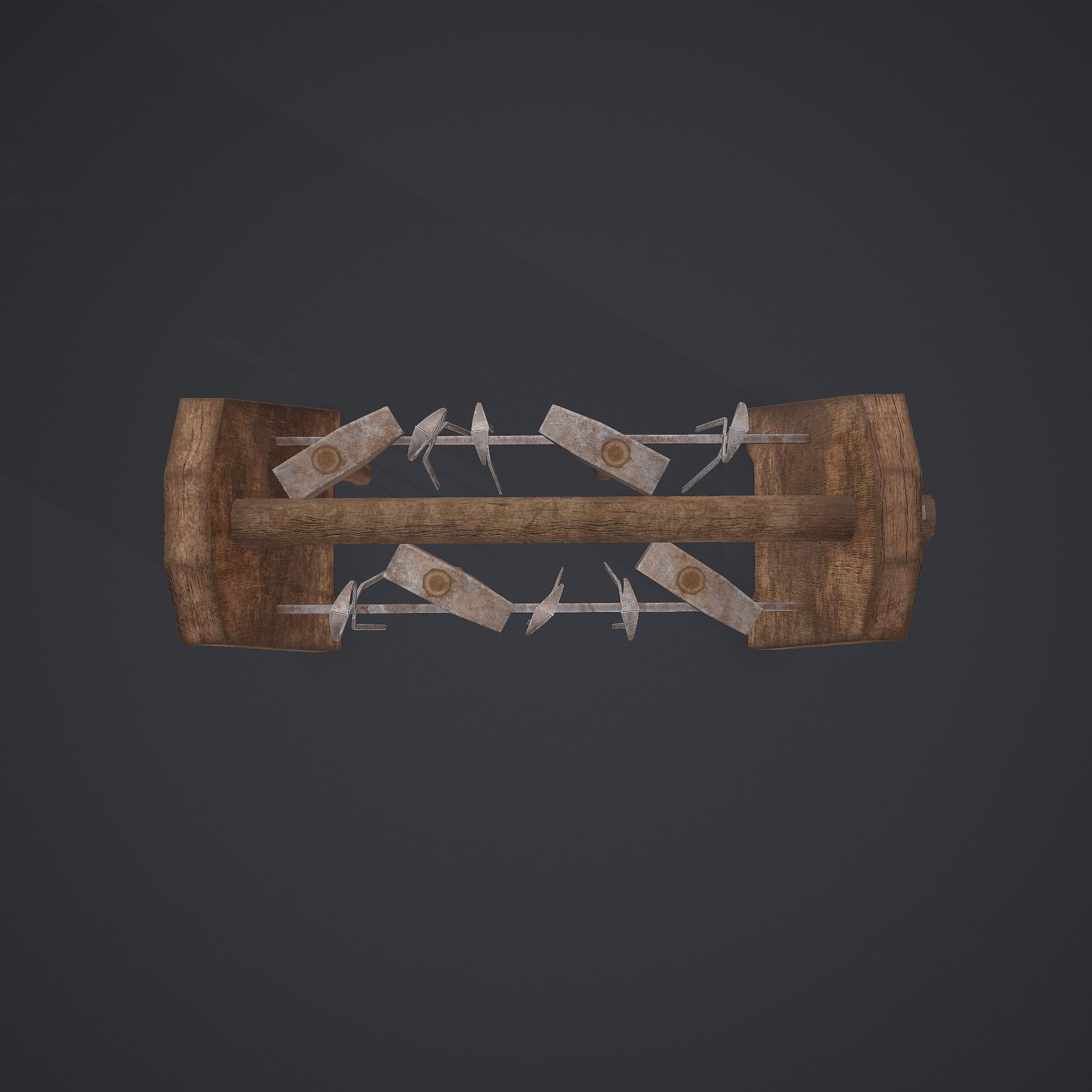 Medieval Blacksmith Tool Rack Low-poly 3D model_18