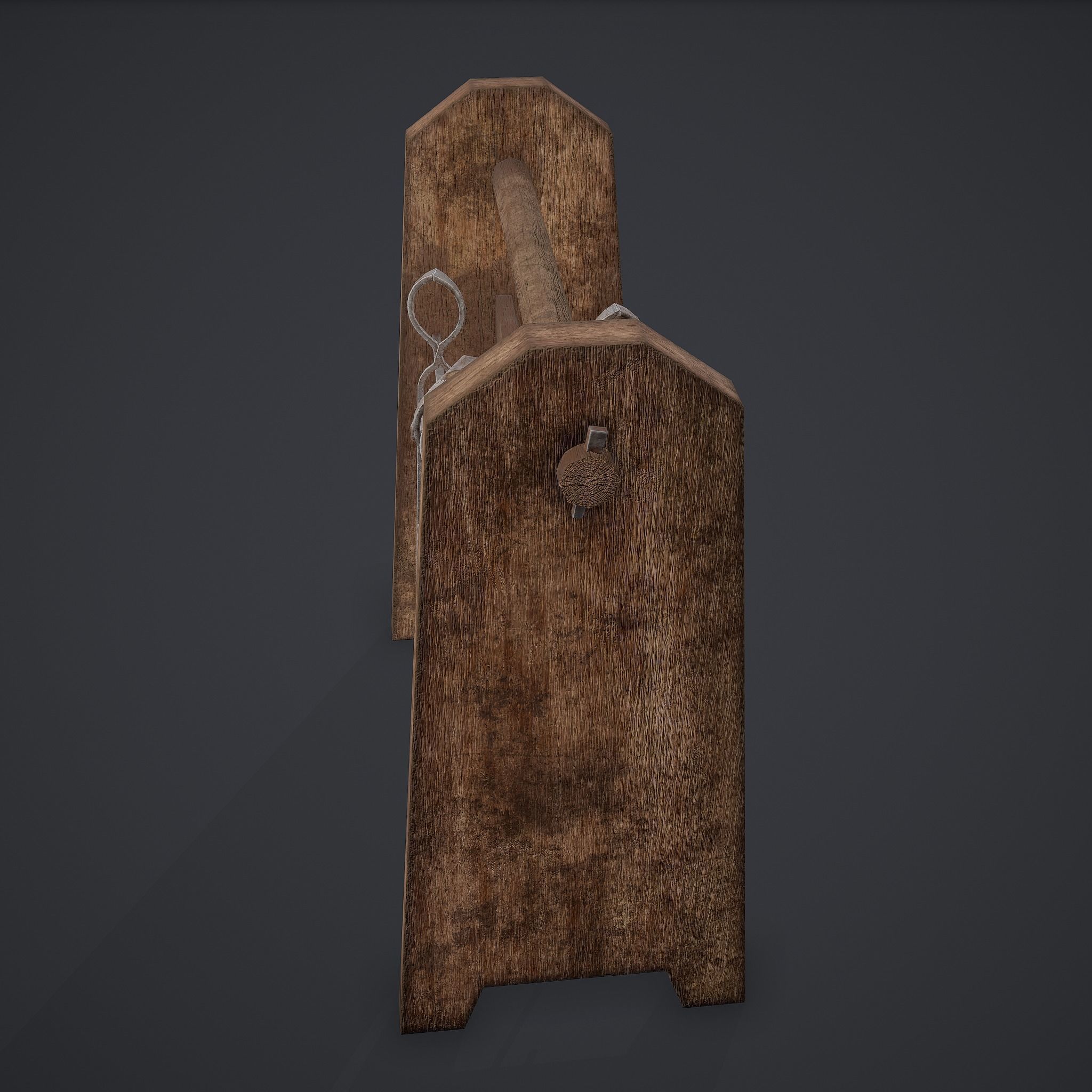 Medieval Blacksmith Tool Rack Low-poly 3D model_10