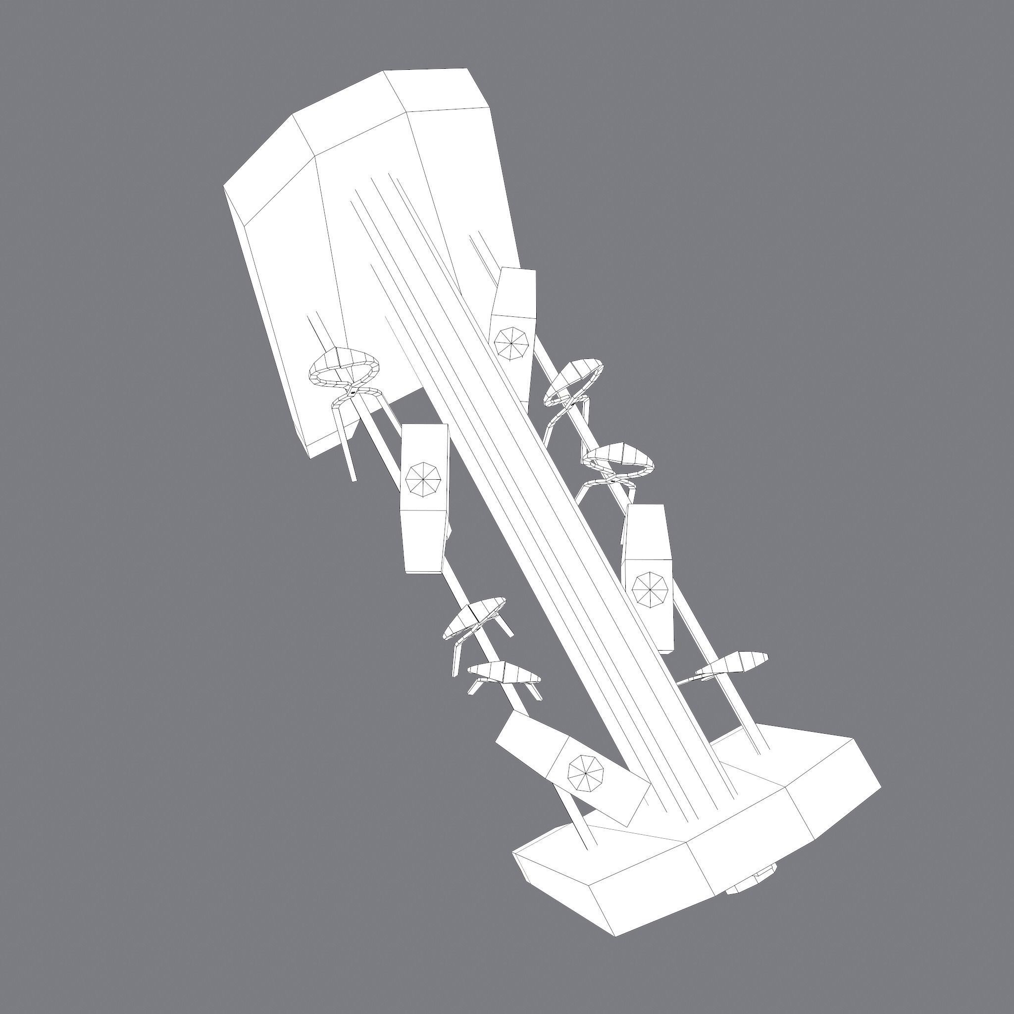 Medieval Blacksmith Tool Rack Low-poly 3D model_28